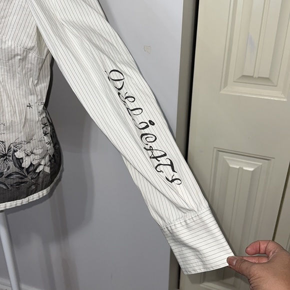 WOMEN’S PRINTED BUTTON DOWN SHIRT - Picture 6 of 10